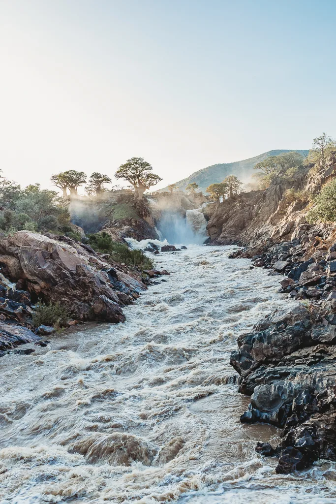 View of Epupa Falls, Kunene River, Namibia