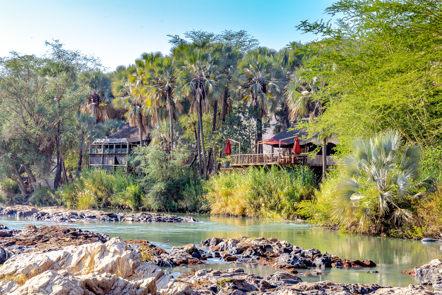 epupa falls lodge on the kunene river, namibia