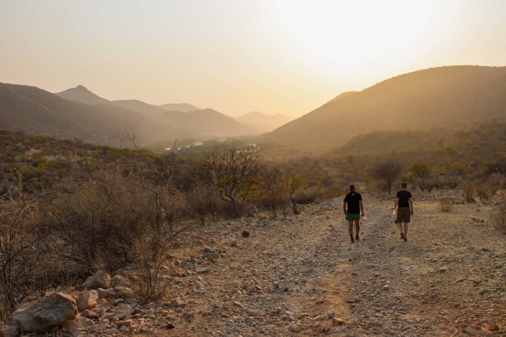 Kunene River walking activity at epupa falls lodge