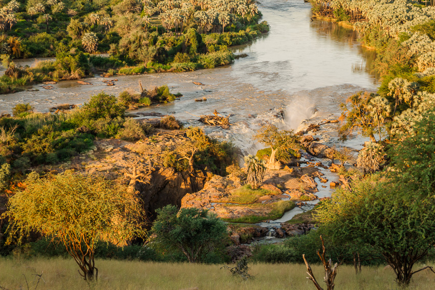 epupa falls sunset from viewpoint